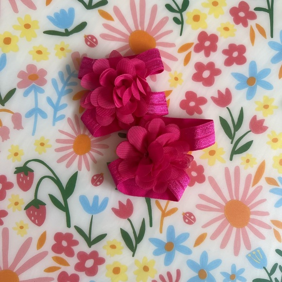 NEW Baby Girl/Infant Pink Floral Ribbon Sandals ๐ - Picture 2 of 5